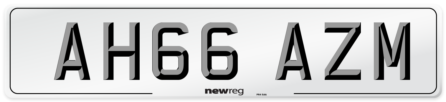 AH66 AZM Number Plate from New Reg